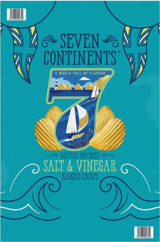 Seven Continents Sea Salt & Cider Vinegar Crisps Ridge Cut Potato Chip Pack 900g