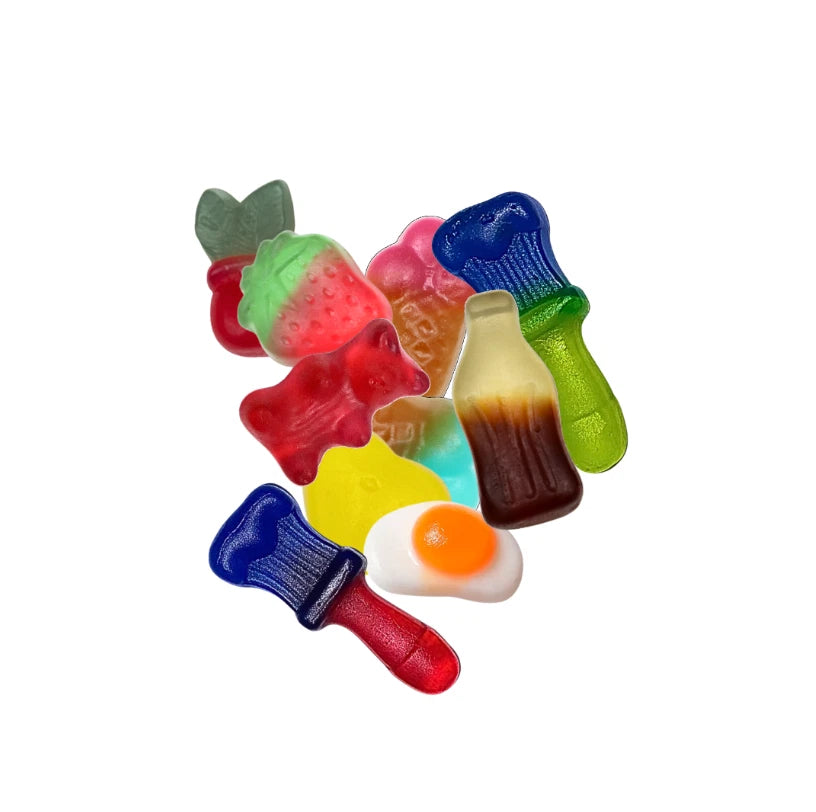 Halal Jelly Mix Gummy Sweets, Assorted Shapes and Colours