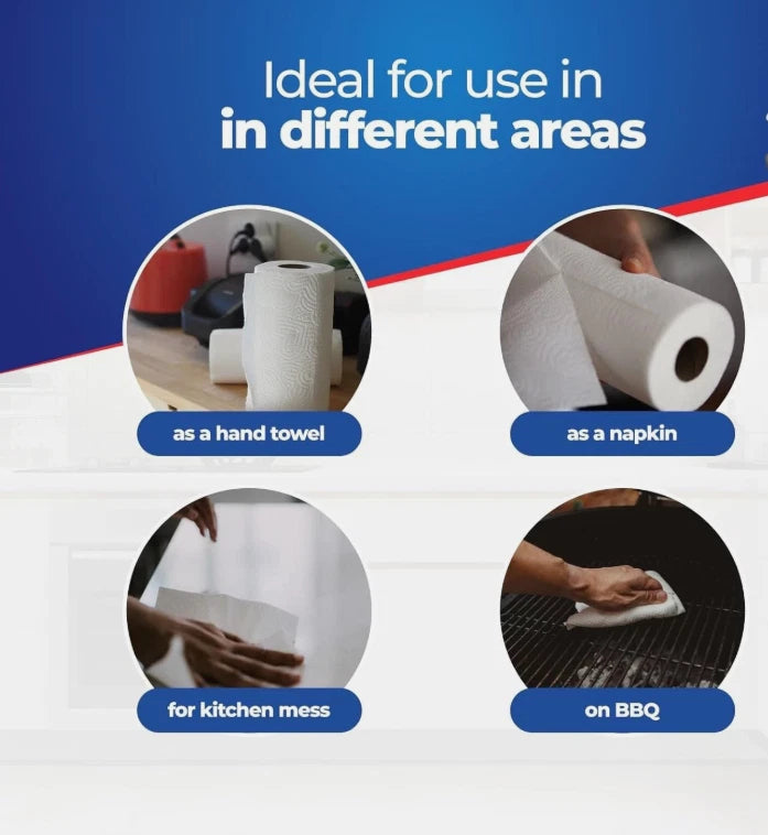Bestin Jumbo Kitchen Towels, 2-Ply, 180 Sheets per Roll, 6 Roll Multi-Pack