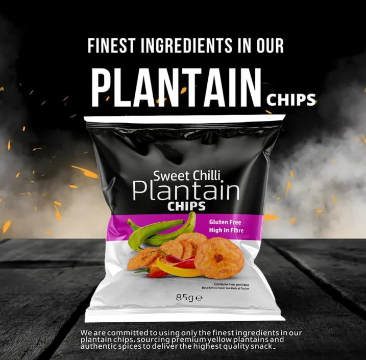 Grace Salted Sweet Chilli Plantain Chips 85g x 9 Gluten Free, Vegan