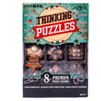 Think Box Thinking Puzzles With 8 Wooden and Iron Teasers (10+ Years)