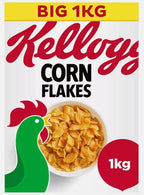 Kellogg's Corn Flakes Breakfast Cereal Crunchy Grain Golden CornFlake Pack 2x1kg