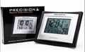 PRECISION Silver LCD Radio Controlled Alarm Clock, Black AP046