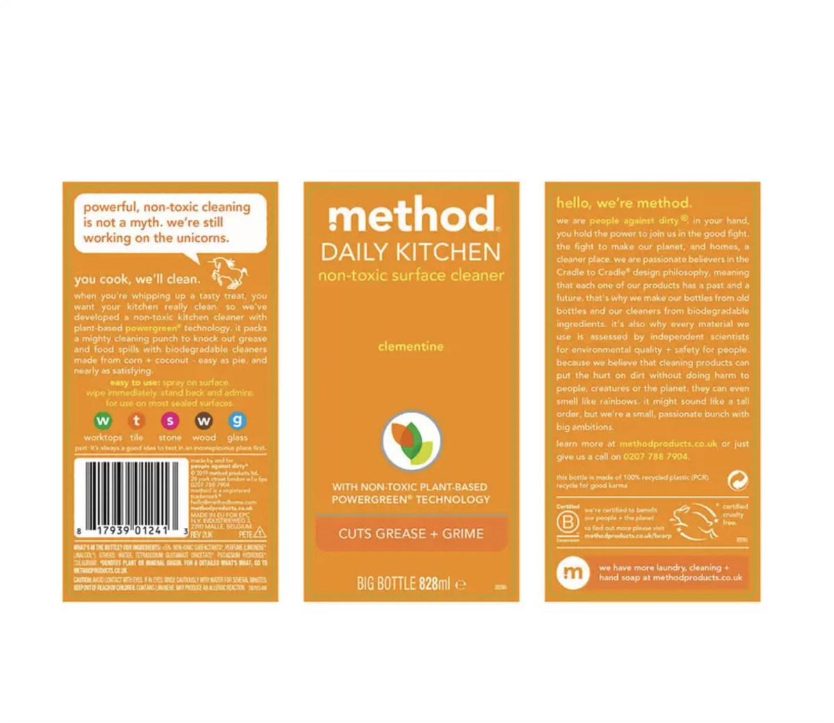 Method Cleaning Spray 828ml (3-Pack) Kitchen, Bathroom & All-Purpose Cleaners