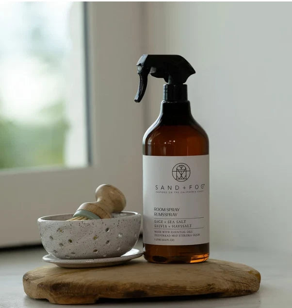 Sand + Fog Home Textile & Room Fragrance Scent Sage & Sea Salt Spray Bottle 1L