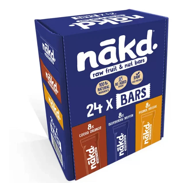 Nakd Yummy Mix Raw Fruit & Nut Snack Bar Gluten Free Variety Natural Pack 24x35g
