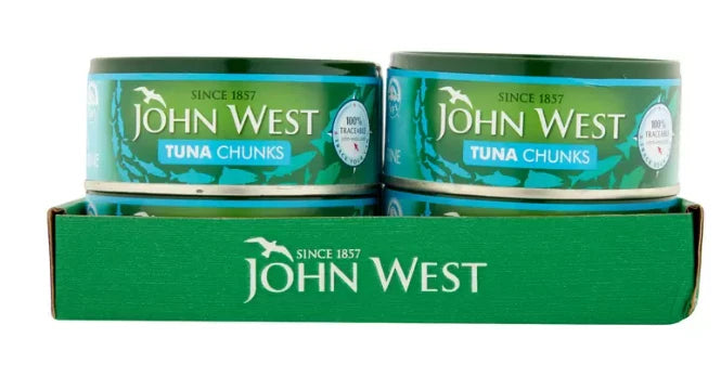 John West Tinned Tuna Wild Pacific Red Salmon Mackerel Fillets Tuna Chunks Sardi