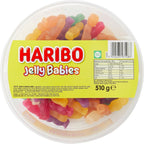 HARIBO Jelly Babies Sweets Tub With Super Juicy Flavours 510g