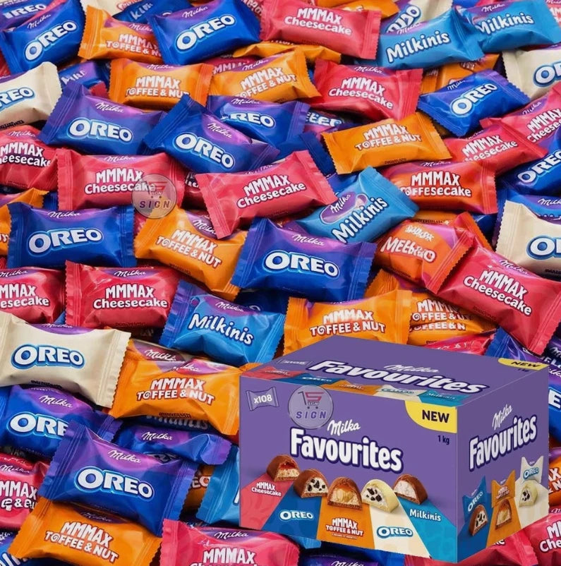 Milka Favourites Assortment Chocolates MMMAX Oreo Milkinis 108Pcs Mix Pack 1kg
