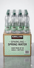 Kirkland Signature Sparkling Spring Water 500ml Bottle (Pack of 20)