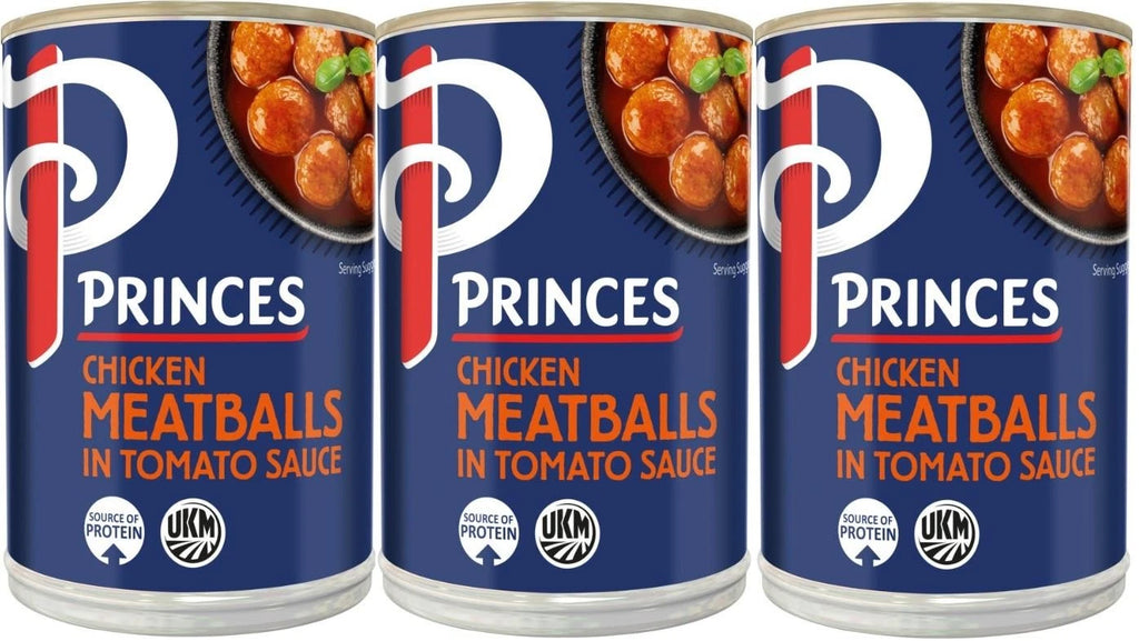 Princes Chicken Meatballs in Tomato Sauce 370g Pack of 3 Cans