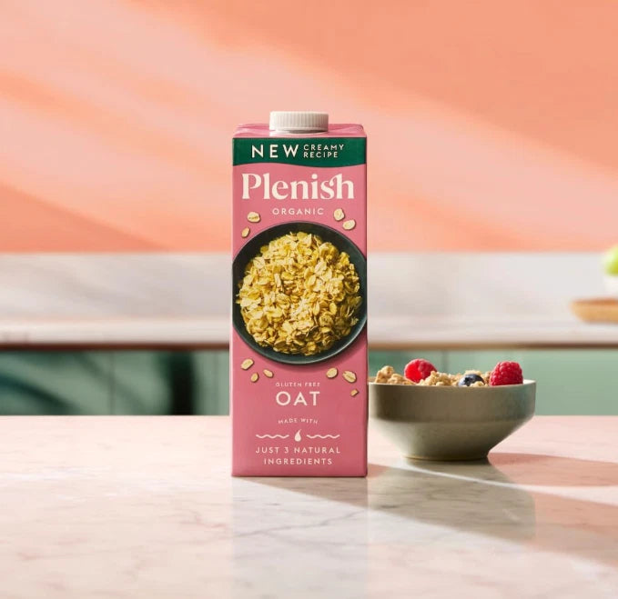Plenish Organic Unsweetened Oat Milk 1L (Pack of 8)