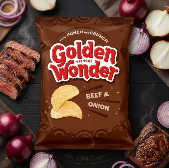 Golden Wonder Beef & Onion 32.5g Pack of 32