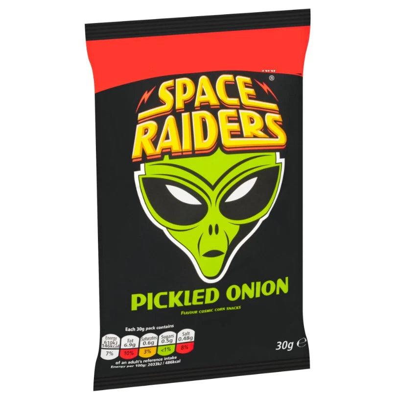 Space Raiders Pickled Onion Crisps Baked not Fried 30g Pack of 36
