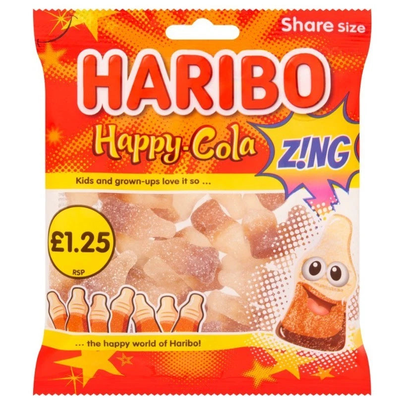 Haribo Share Bags 140g Fruity Fizzy Gummy Jelly Sweets Assorted Flavours 12 Pack