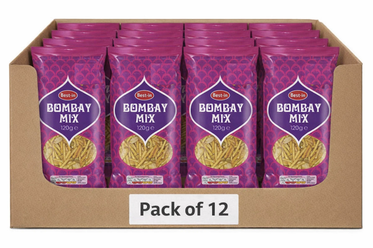 Bestin Bombay Mix Made with real red chillis Full Box 12 x 120g