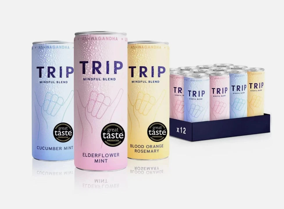 TRIP Mindful Blends Mixed Pack 12 x 250ml Sparkling Drinks, Vegan,Low Calorie