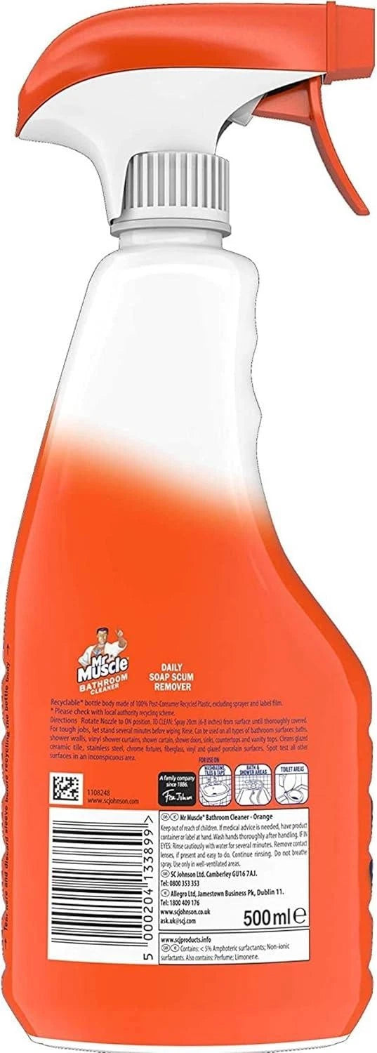Mr Muscle Bathroom Cleaner, All Purpose Cleaning Spray 750ml x 6