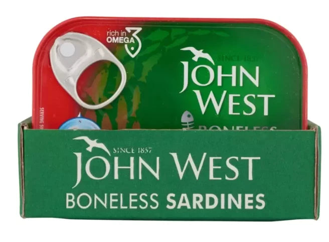 John West Tinned Tuna Wild Pacific Red Salmon Mackerel Fillets Tuna Chunks Sardi