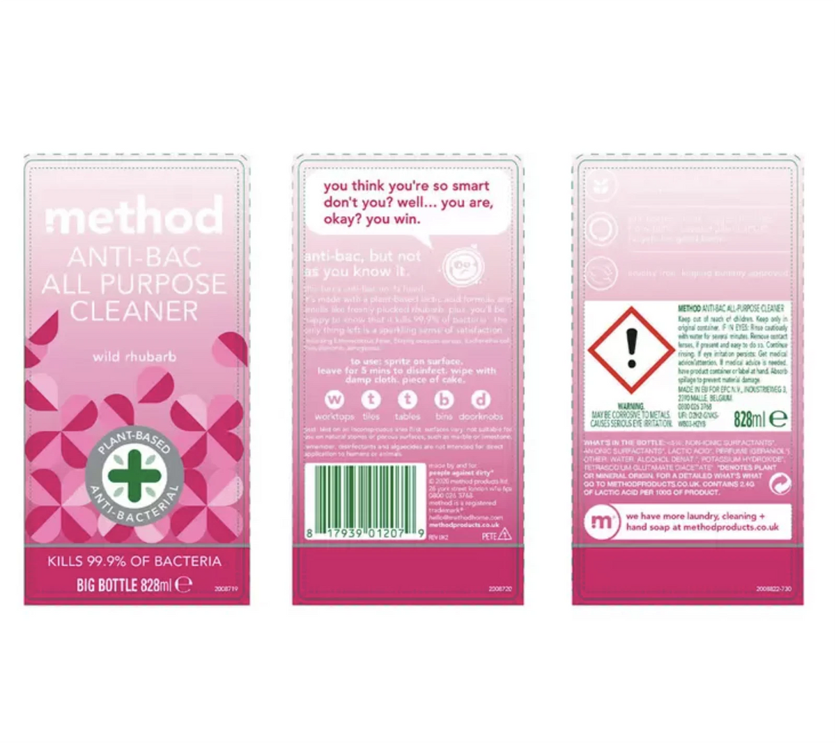 Method Cleaning Spray 828ml (3-Pack) Kitchen, Bathroom & All-Purpose Cleaners