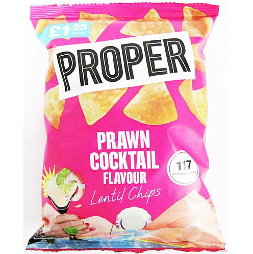 Proper Chips Prawn Cocktail Flavour Lentil Chips, Gluten Free 50g, 15 Pack