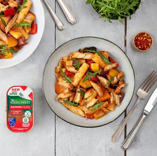 John West Mackerel Fillets Skinless and Boneless in Tomato Sauce 115g x 10