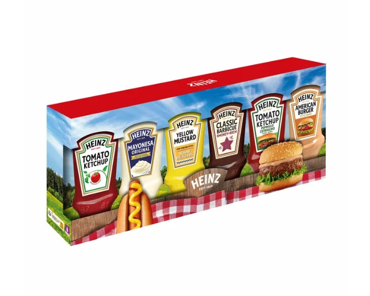 Heinz Squeezy Mix Sauces Dressing Salad Burger Dip Picnic Selection Pack 6x220ml