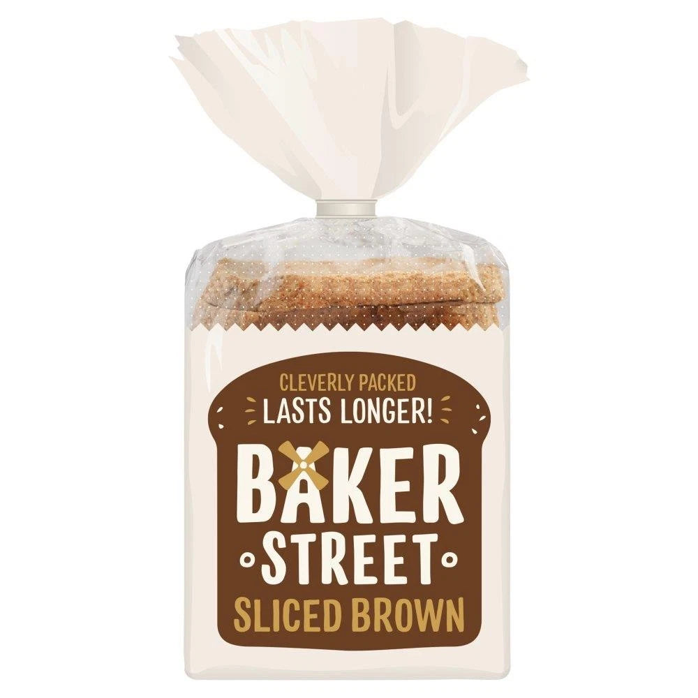 Baker Street Sliced Brown Bread 600g Wholemeal Bread (Pack of 2)