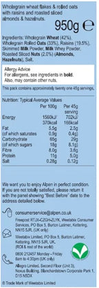 Alpen No Added Sugar Muesli with Raisins, Nuts and Rolled Oats 2 x 950g