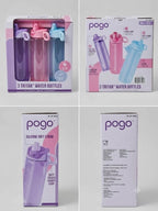 Pogo Tritan 946ml Water Bottle 3-Pack Flip Lid Silicone Straw BPA-Free