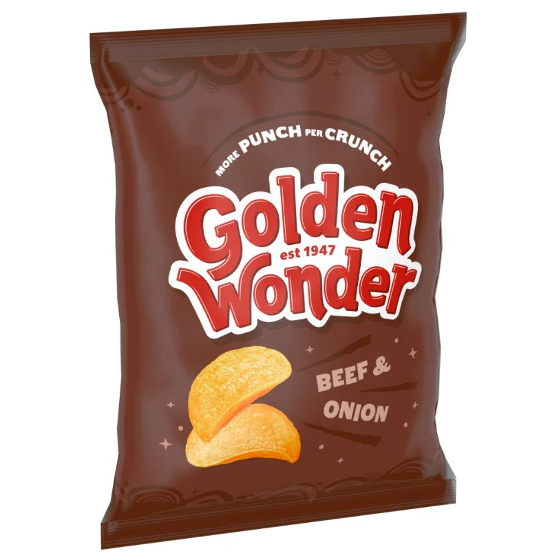 Golden Wonder Beef & Onion 32.5g Pack of 32
