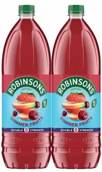 Robinsons Summer Fruits Double Strength Fruit Squash Juice No Sugar Pack 2x1.75L