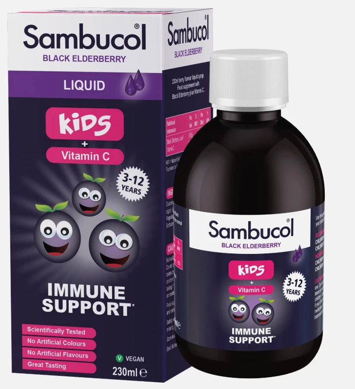 Sambucol kids 230 ml immune support black elderberry + vitamin C liquid