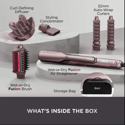 Shark FlexFusion Straight 5-in-1 Air Styler Dryer Ceramic Straightener HD625SUK