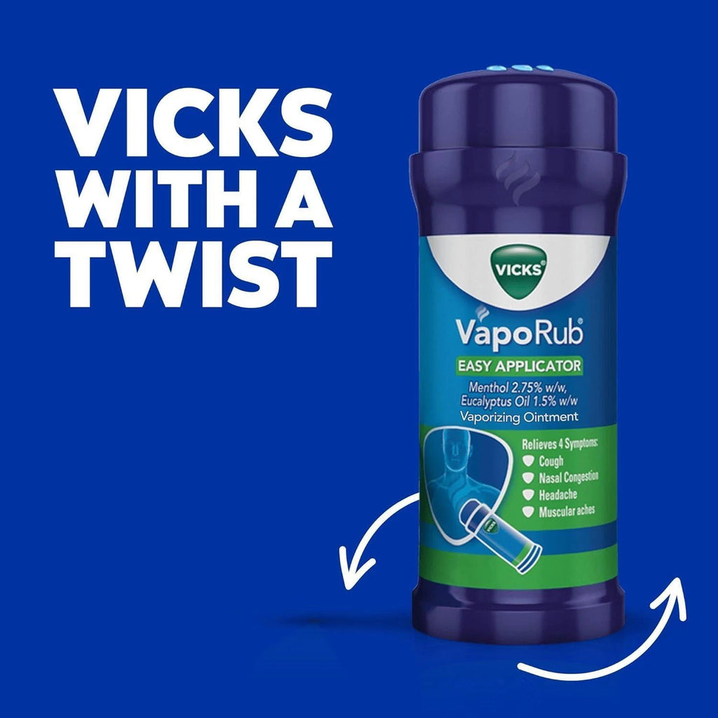 Vicks VapoRub Easy Application Twist and Apply On Chest for Cold Relief 2 pack