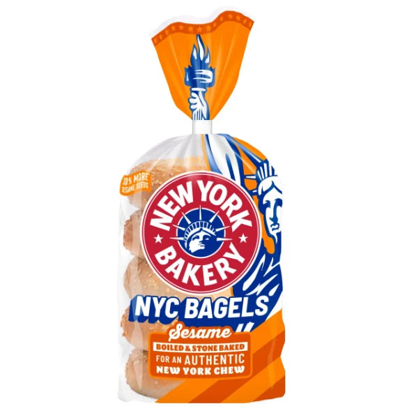 New York Bakery NYC Bagels, Authentic New York Style, Pack of 2