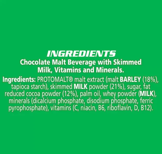 Nestle Milo Malted Milk Malt Extract Skimmed Milk &Cocoa Chocolate Pack 2 x 400g