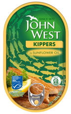 JOHN WEST Kippers in Sunflower Oil 145g Canned Fish (PACK OF 10)