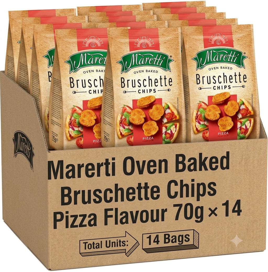 Maretti Bruschette Oven Baked Chips Pizza Flavour 70g Pack of 14