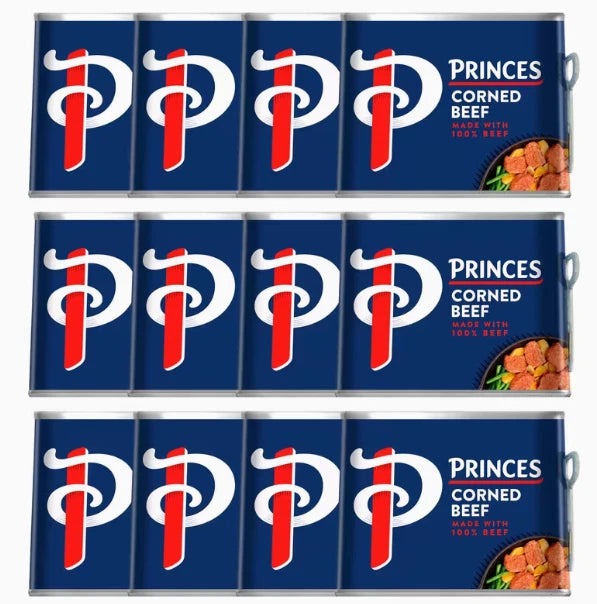 Princes Corned Beef 200g Tins – Made with 100% Beef Pack of 12