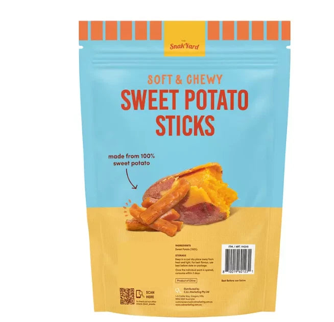 Snack Yard Soft &Chewy Sweet Potato Sticks Vegan Healthy Pack 480g Packets 6x80g
