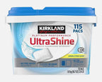 Kirkland Signature Ultra Shine Dishwasher Detergent Tablets Tabs Pack 115 Pacs