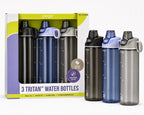 Pogo Tritan 946ml Water Bottle 3-Pack Flip Lid Silicone Straw BPA-Free