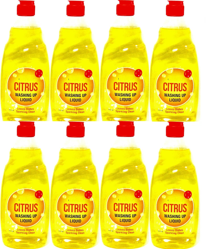 Bestin Citrus Washing Up Liquid, Dishwashing Detergent, 500ml Pack of 8