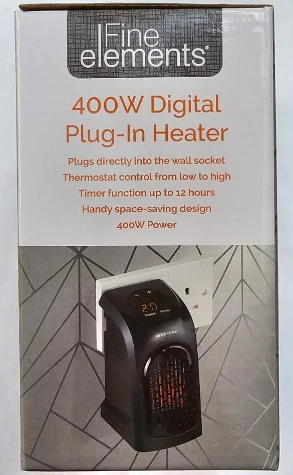 Electric Heater Plug In To Wall Socket - 400w Portable Heating