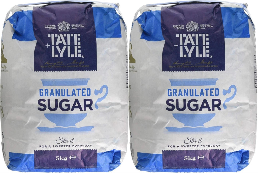 Tate and Lyle Granulated Pure Cane Tea Coffee White Sugar Large 2 Bags of 5Kg