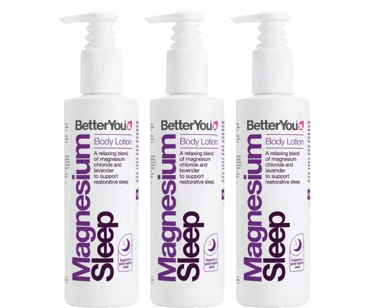 BetterYou Magnesium Sleep Lotion Body Natural Lavender Skin Relax Pack 3 x 180ml
