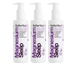 BetterYou Magnesium Sleep Lotion Body Natural Lavender Skin Relax Pack 3 x 180ml