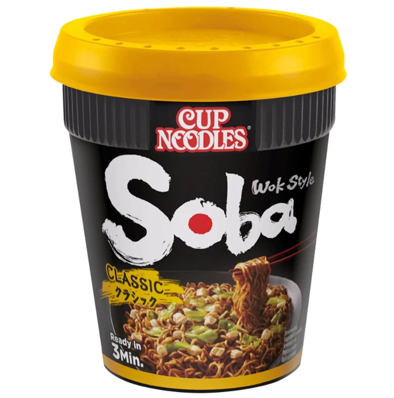 Nissin Soba Classic Instant Wok Style Noodles 90g Pot (Pack of 8)