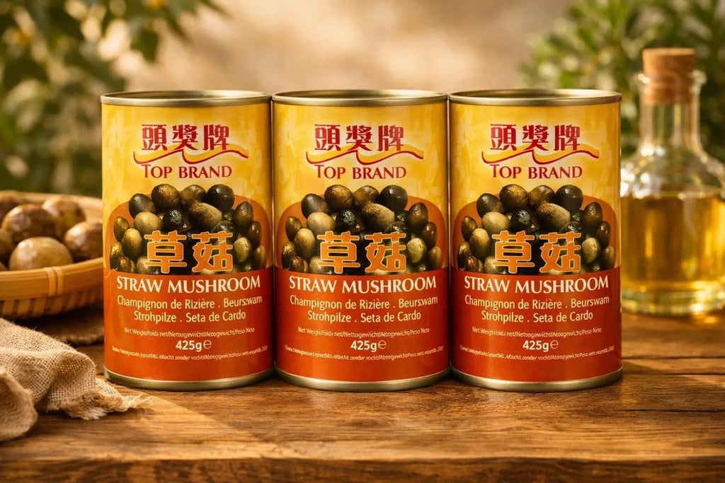 Top Canned Straw Mushroom Whole 425g x 3, for Soup Stir Fries and Fried Rice